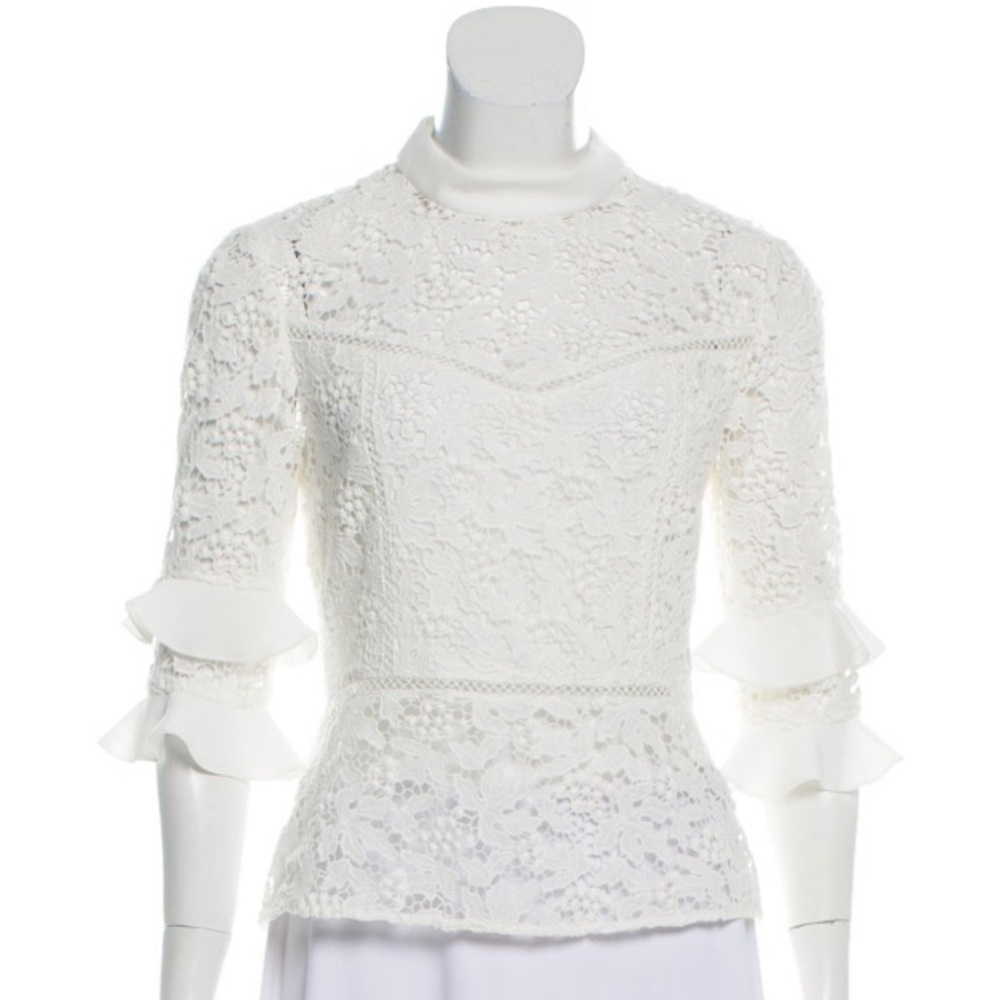 Rachel Zoe Alina white Lace Top size M (6)